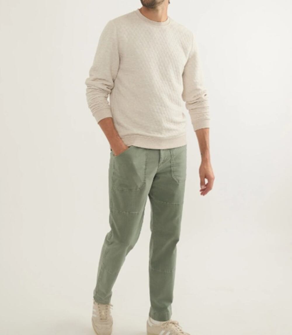 Marine Layer NWT Corbet 4XL Quilted Crewneck Midweight Sweatshirt In Oat
